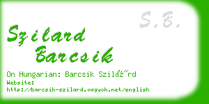 szilard barcsik business card